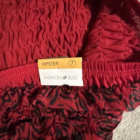 Vintage fashion bug ruffled Red And Black underwear Size 7 - Picture 5 of 6